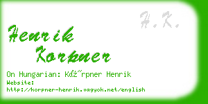 henrik korpner business card